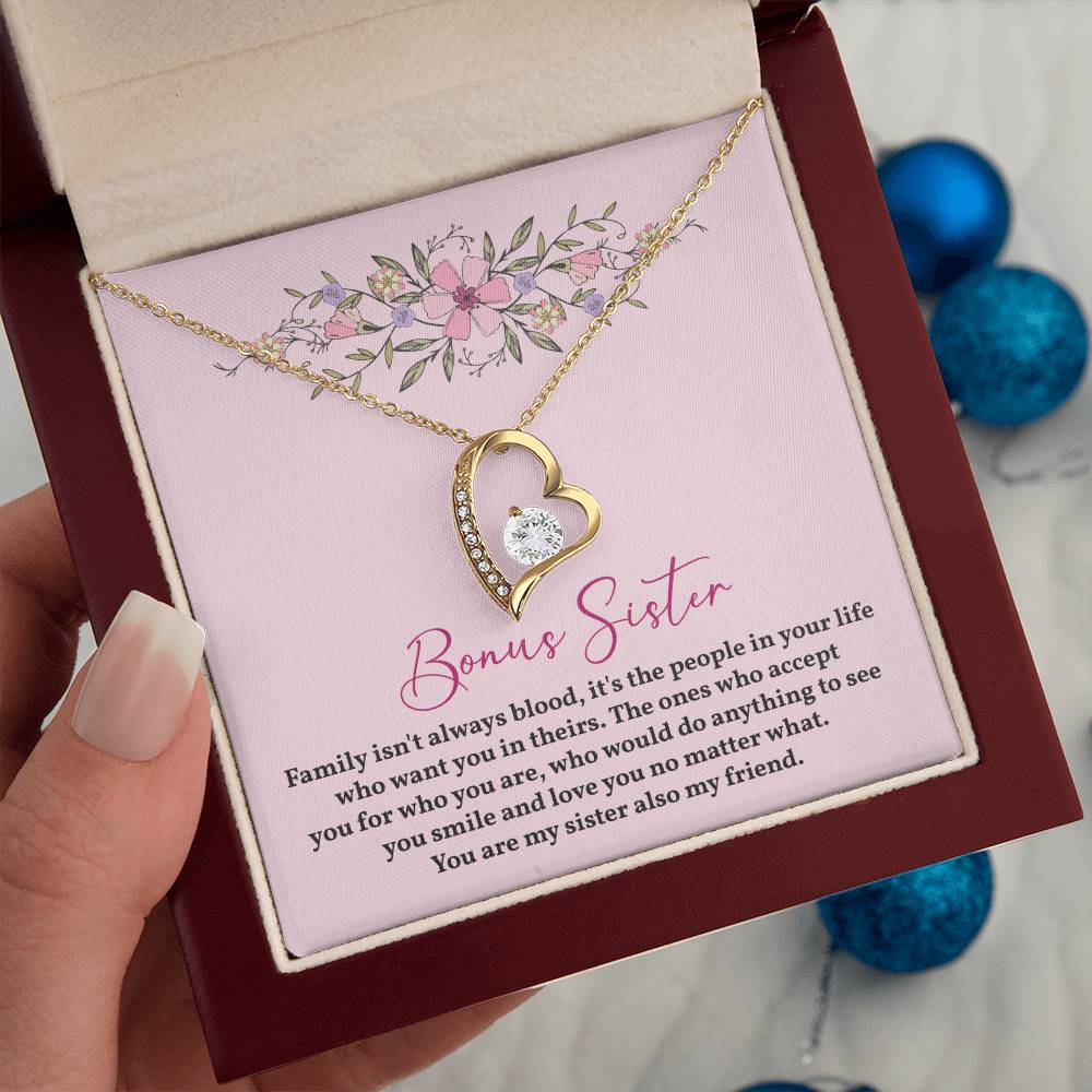 Bonus Sister Heart Necklace – Gift for Chosen Sister