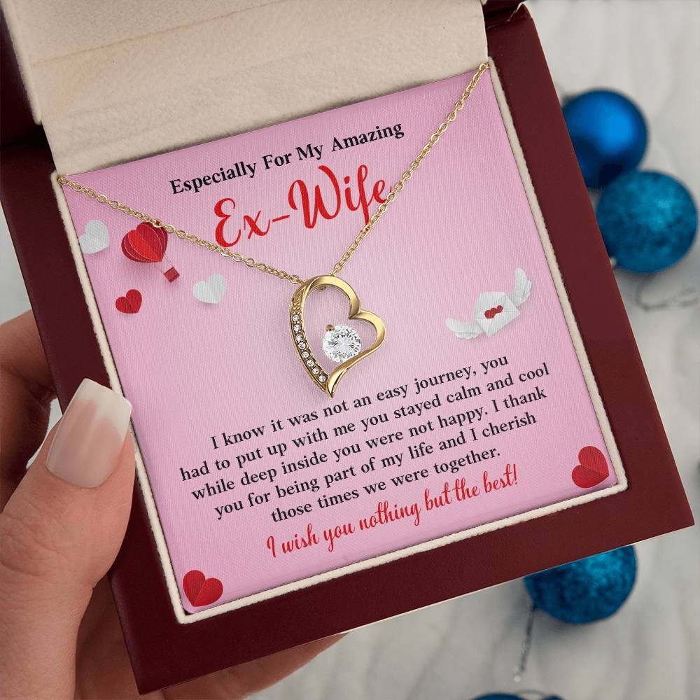 Ex-Wife Gift Necklace – Heart Pendant & Message Card