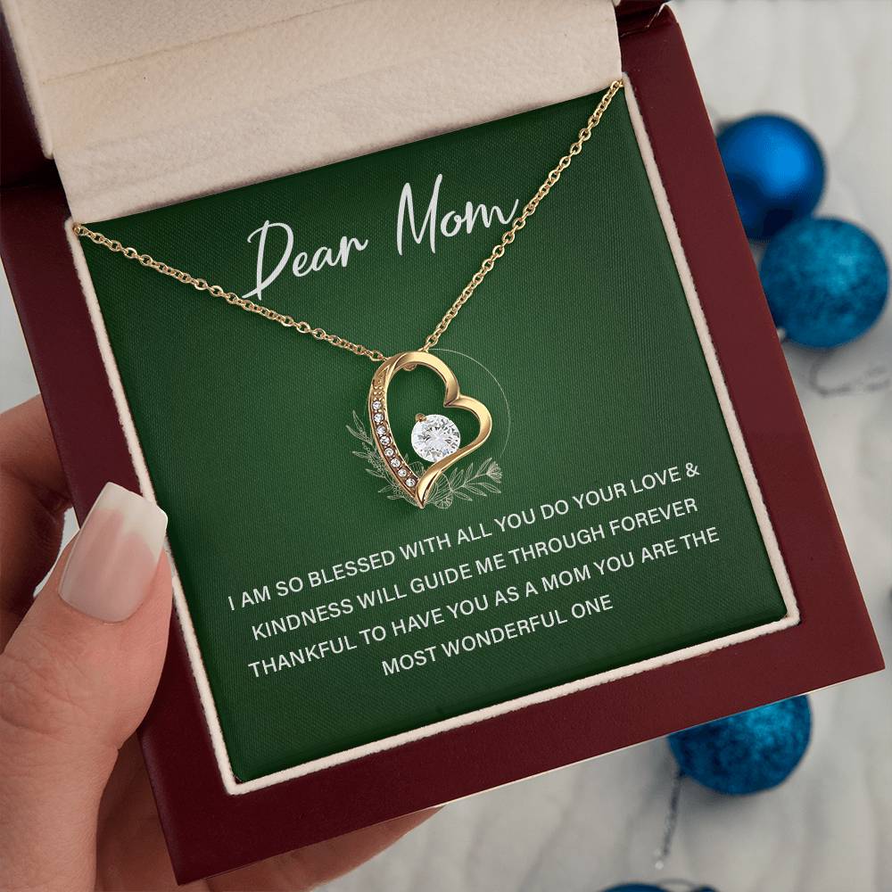 Heart Necklace Gift For Mom From Daughter With Lovely Note