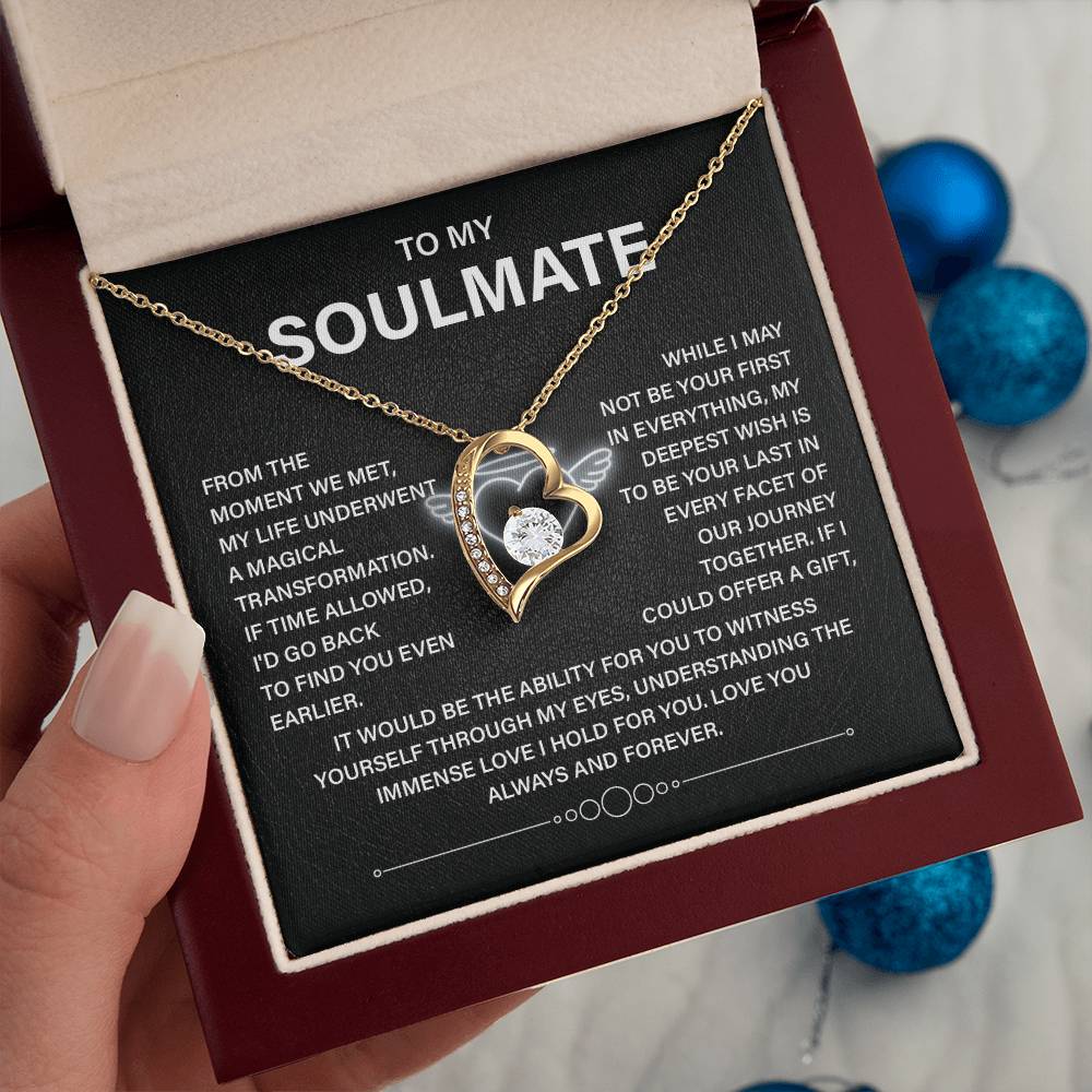 To My Soulmate Necklace – Deep Love Keepsake Gift for Wife Or Girlfriend
