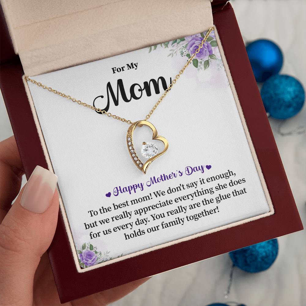 Best Mom Necklace Gift for Mother's Day with Card