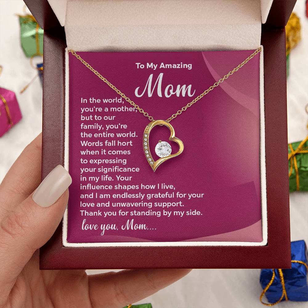 Mom Necklace Gift with Loving Message Card