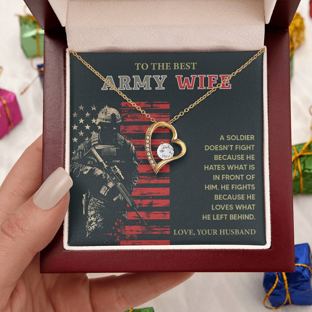 Army Wife Necklace Gift from Husband – With Gift Box