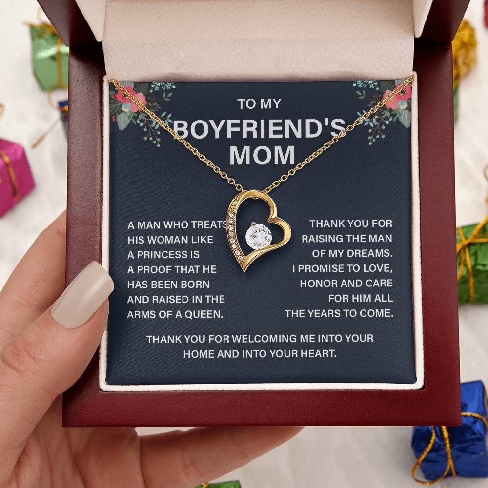 Boyfriend’s Mom Gift Necklace with Message Card