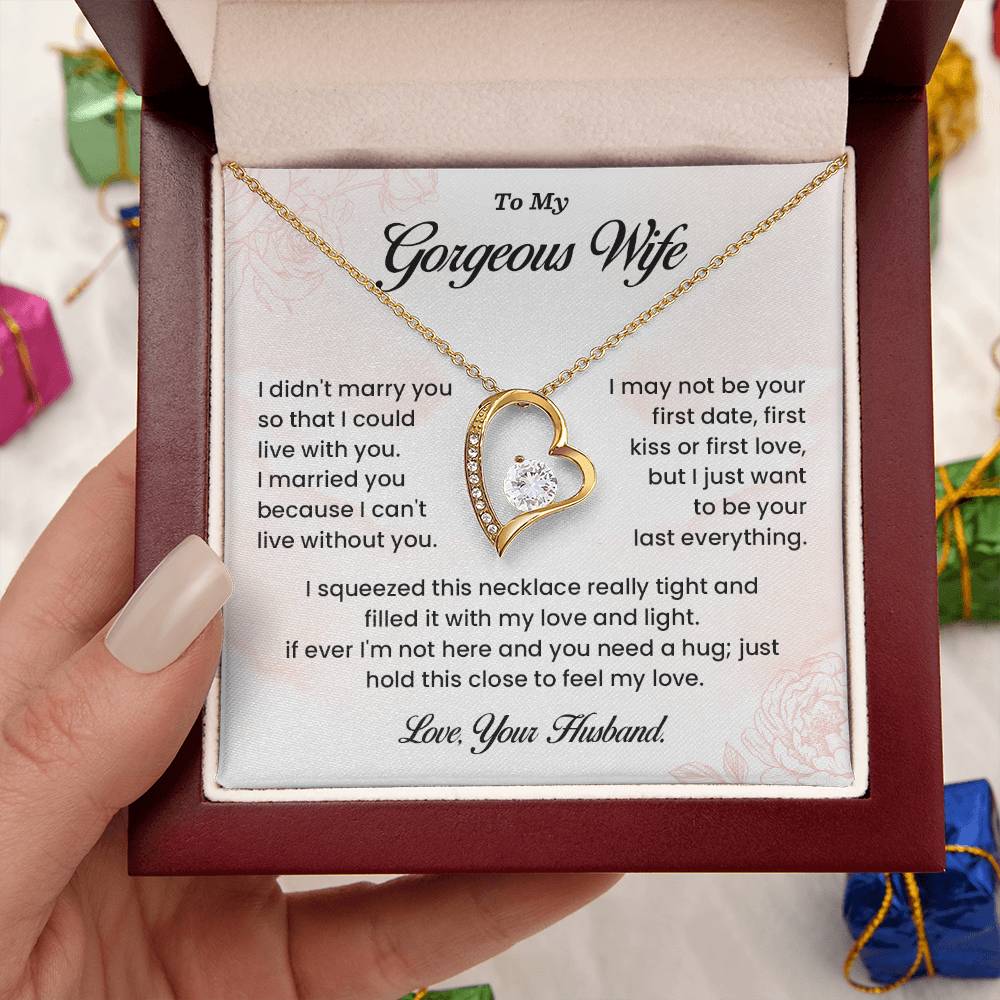 Gorgeous Wife Necklace Gift – Message Card Box