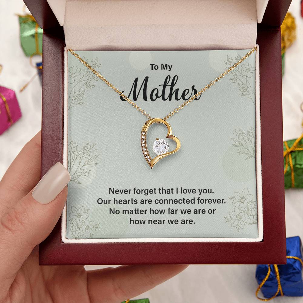 Heart Necklace Gift For Mom From Child With Message Card