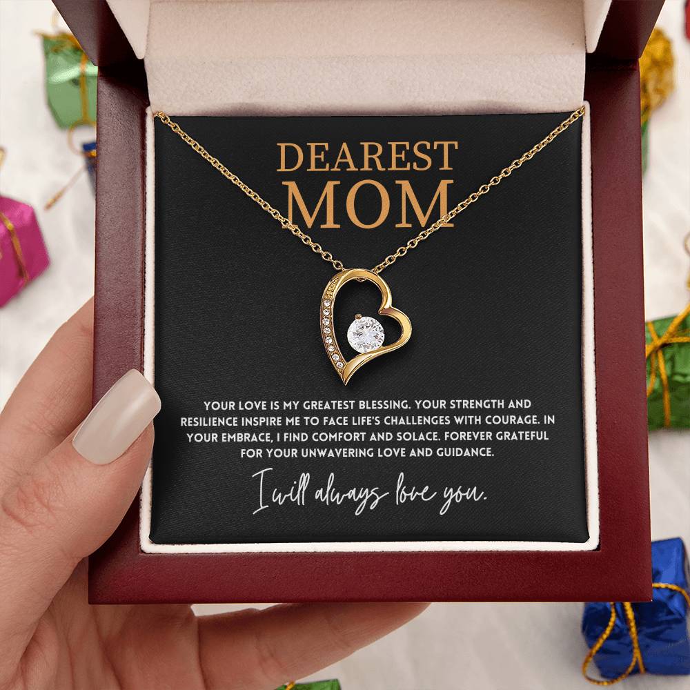 Heart Necklace Gift for Mom from Daughter or Son