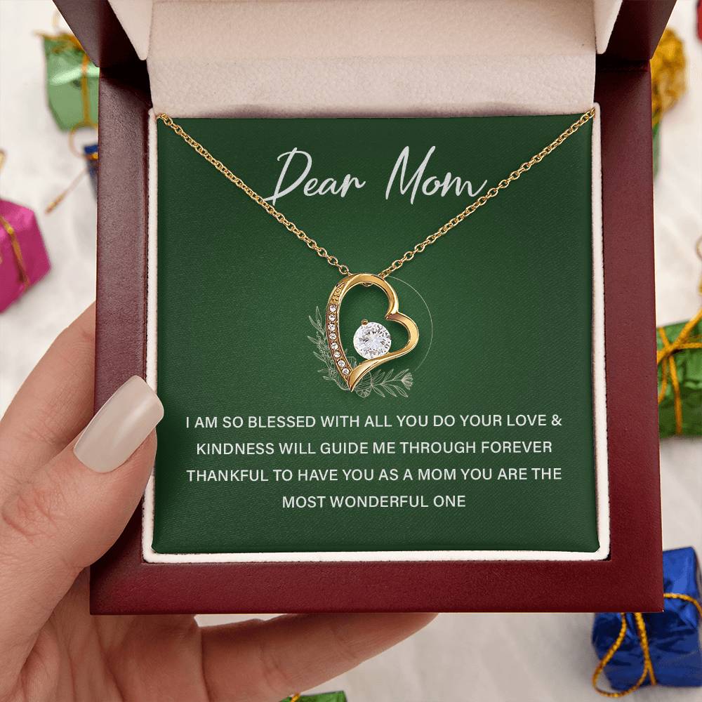 Heart Necklace Gift For Mom From Daughter With Lovely Note
