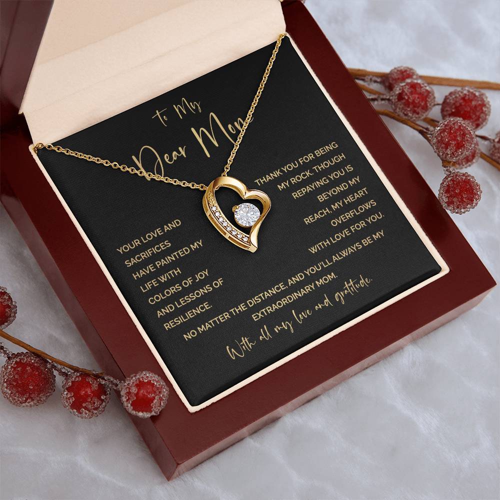 To My Mom Heart Necklace Gift – Emotional Message of Love and Gratitude