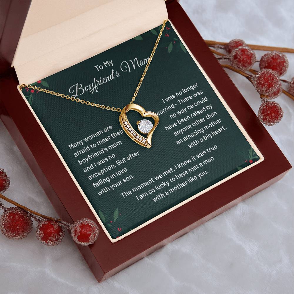 Boyfriend’s Mom Necklace Gift with Message Card