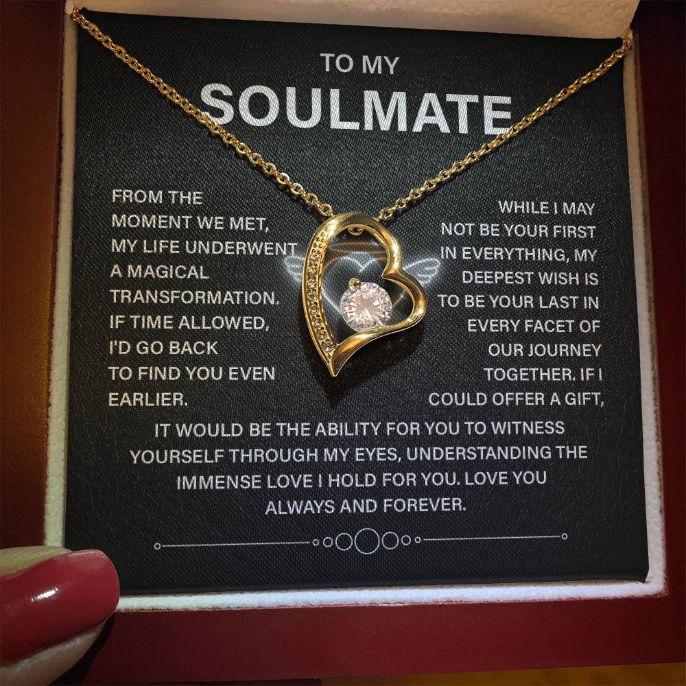 To My Soulmate Necklace – Deep Love Keepsake Gift for Wife Or Girlfriend