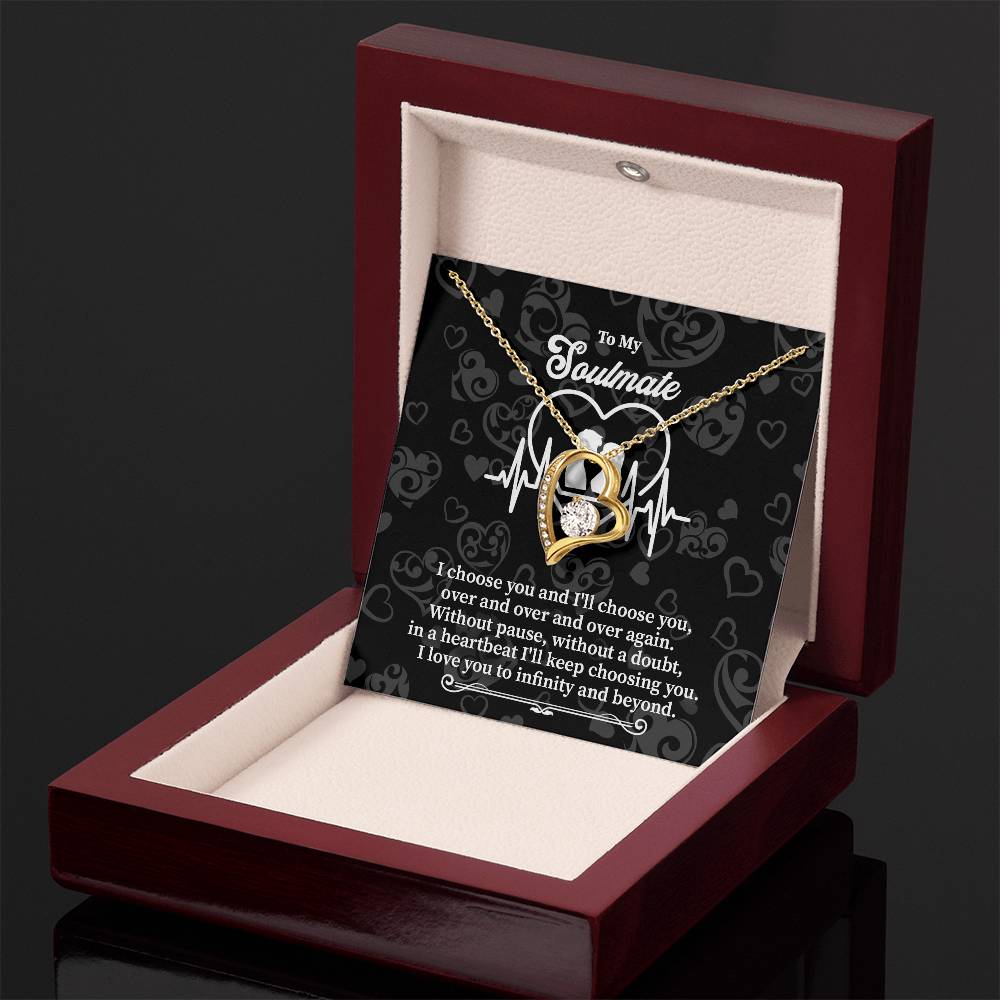 Heartbeat Soulmate Necklace Gift with Love Quote Card