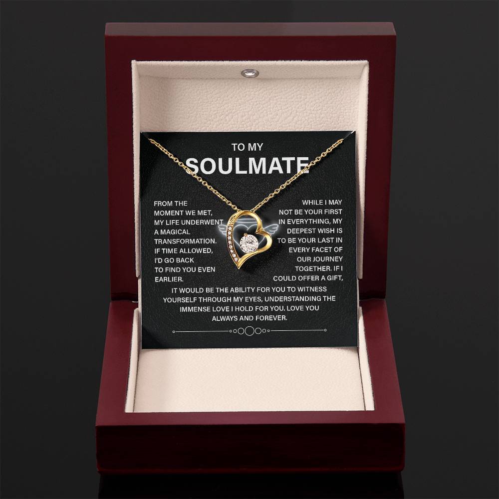 To My Soulmate Necklace – Deep Love Keepsake Gift for Wife Or Girlfriend
