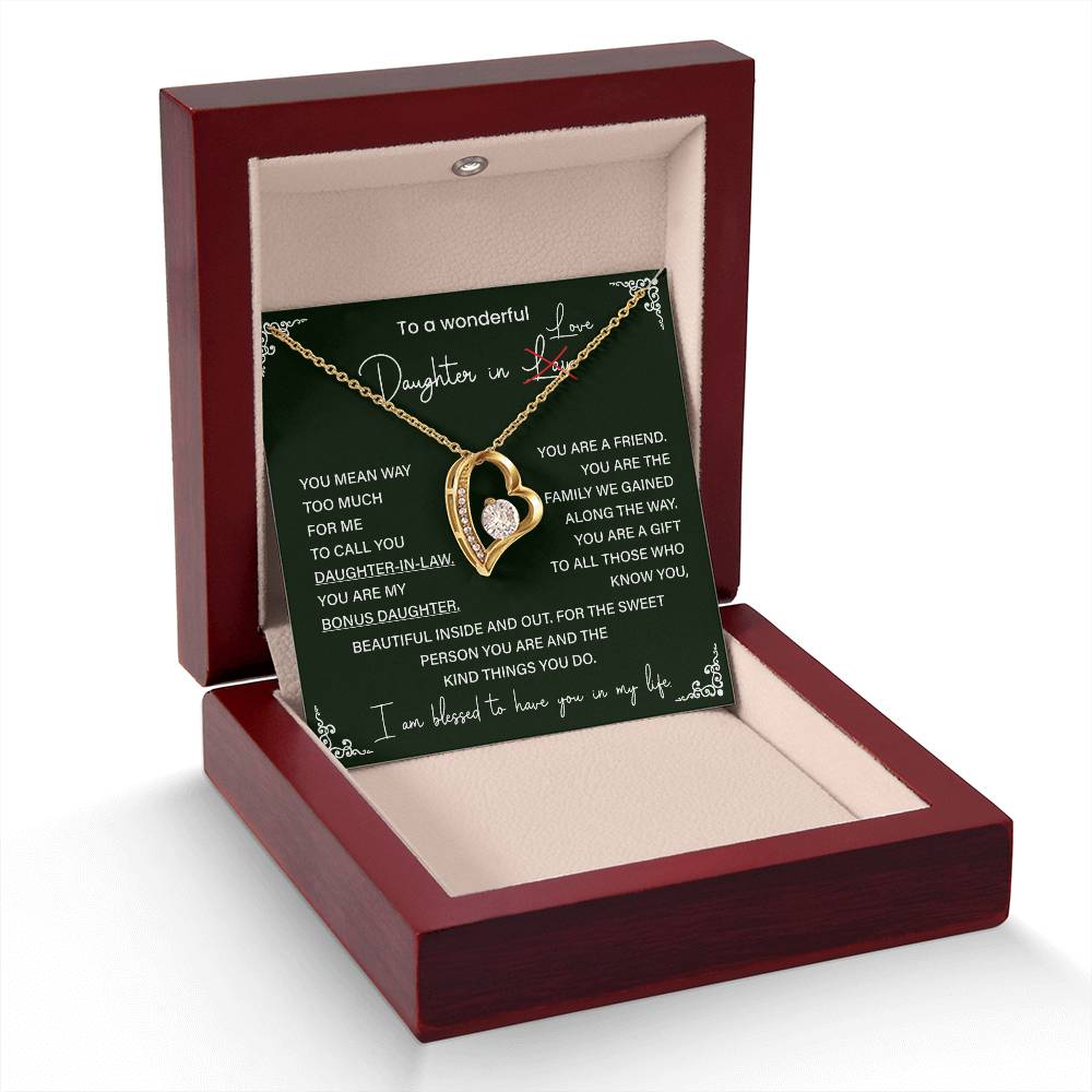Bonus Daughter Necklace Gift – Daughter-in-Love Heart Pendant