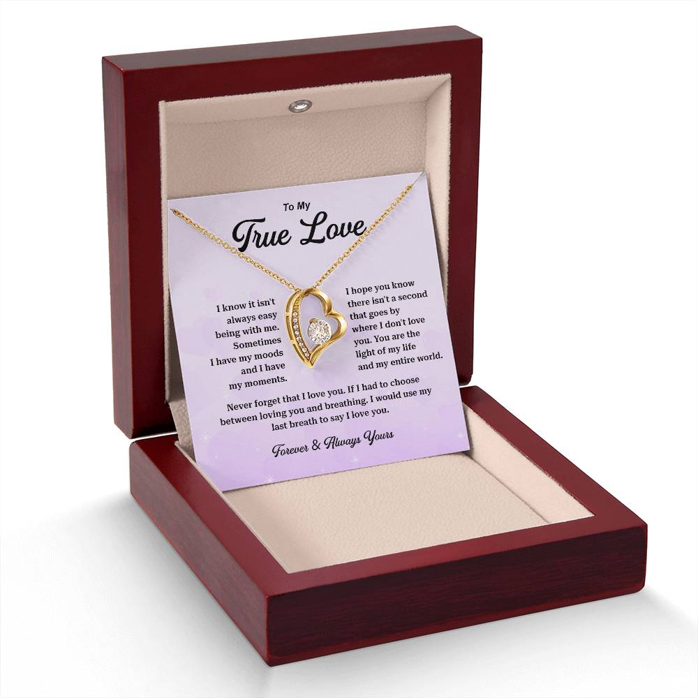 True Love Necklace Gift with Romantic Message Box