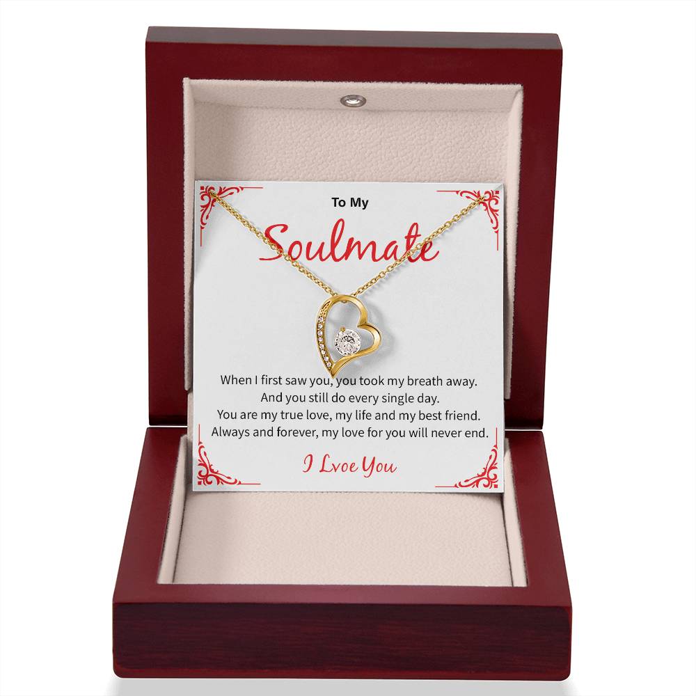 Soulmate Necklace Gift for Wife – I Love You Message Card