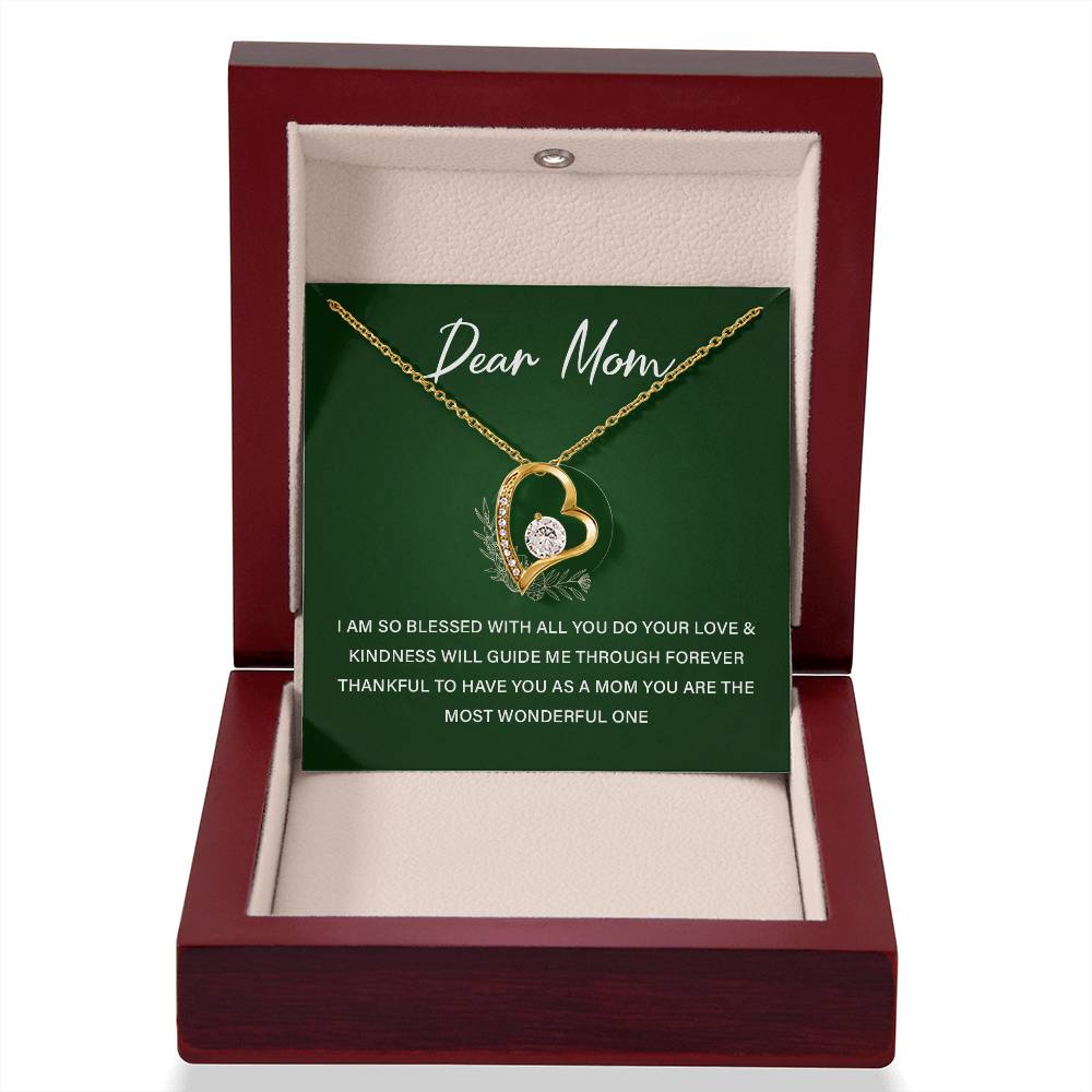 Heart Necklace Gift For Mom From Daughter With Lovely Note