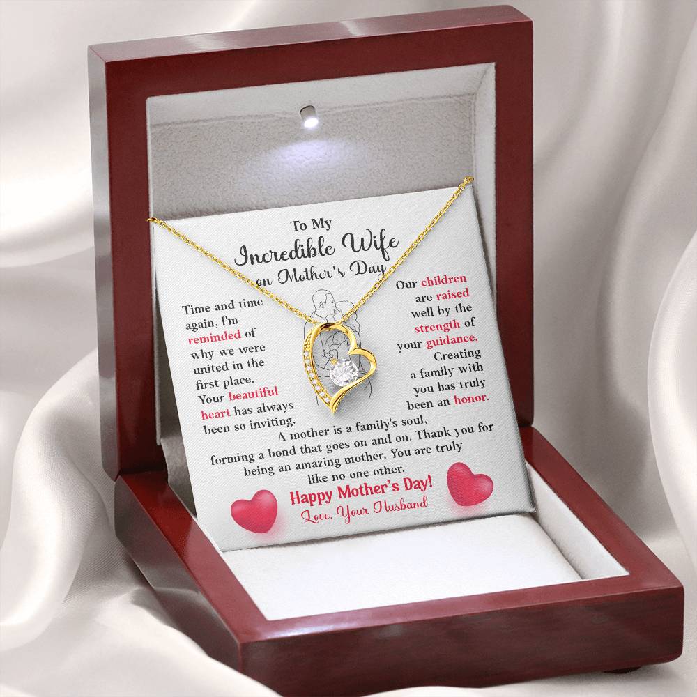 Mother’s Day Jewelry Gift for Wife with Message Card