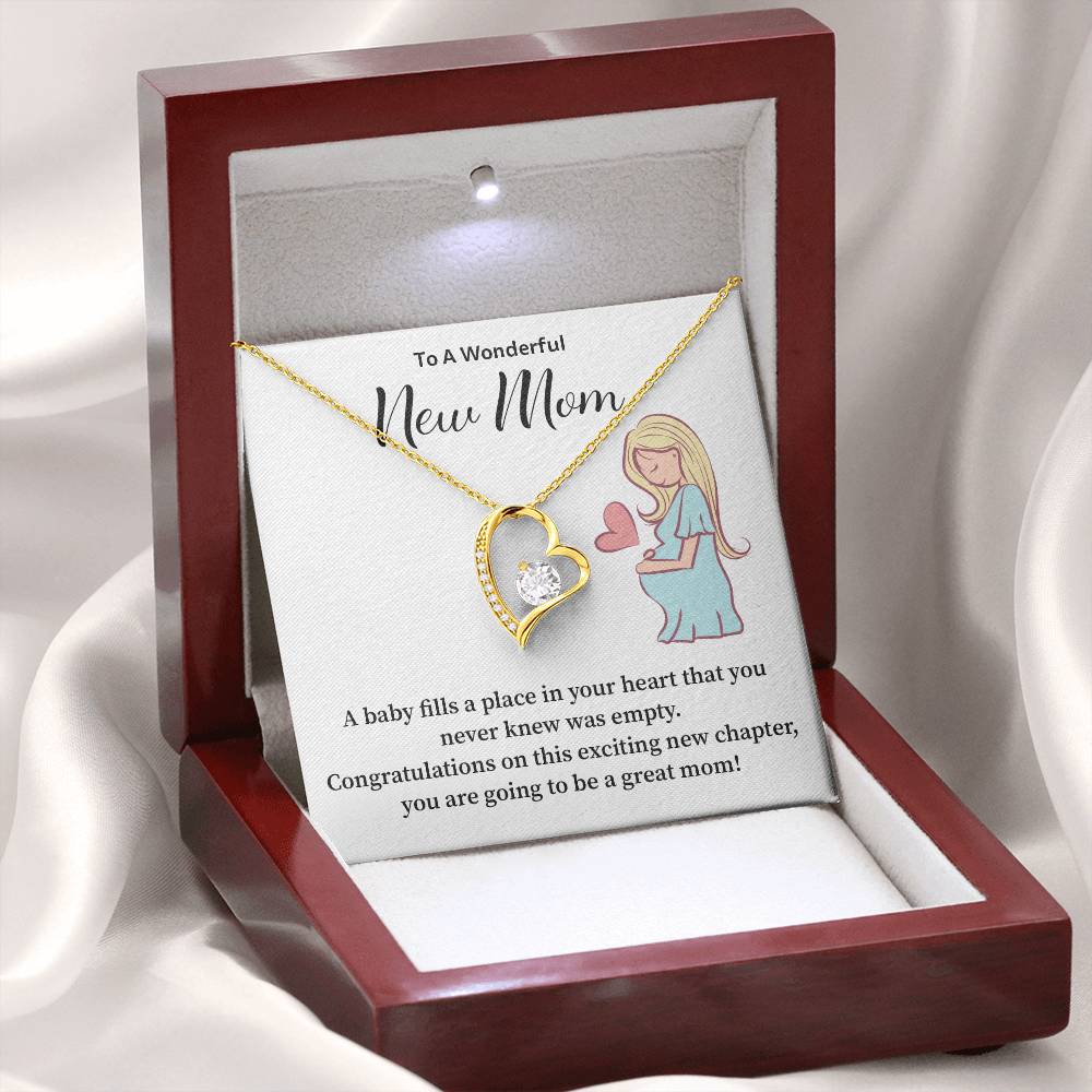 New Mom Necklace Gift – Congratulations Message Card