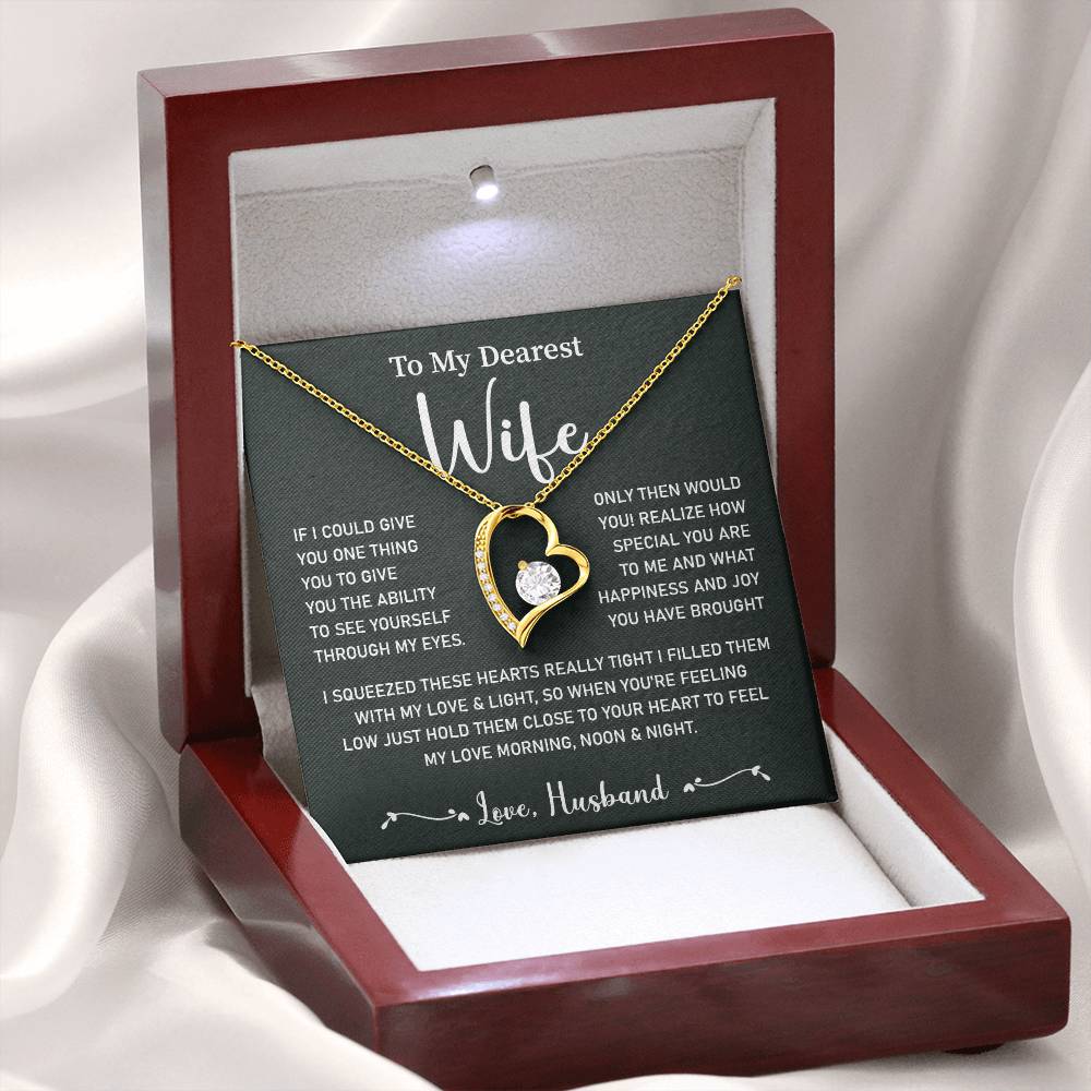 Wife Necklace Gift from Husband Message Card Box