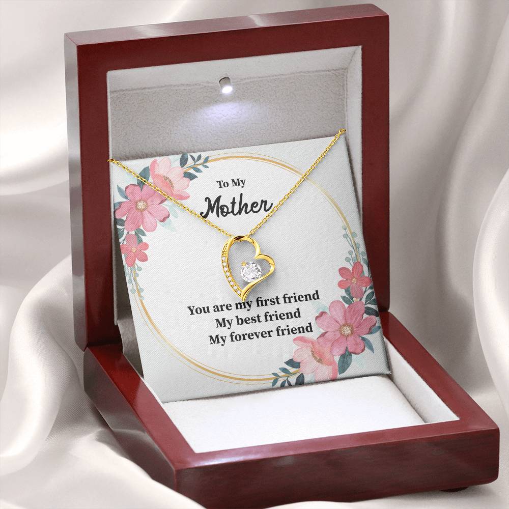 Mother Necklace Gift – First & Forever Friend Card
