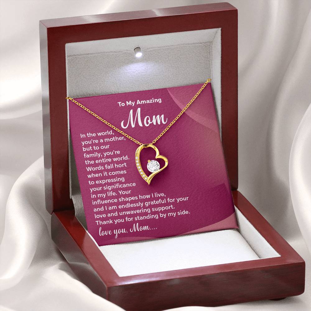 Mom Necklace Gift with Loving Message Card