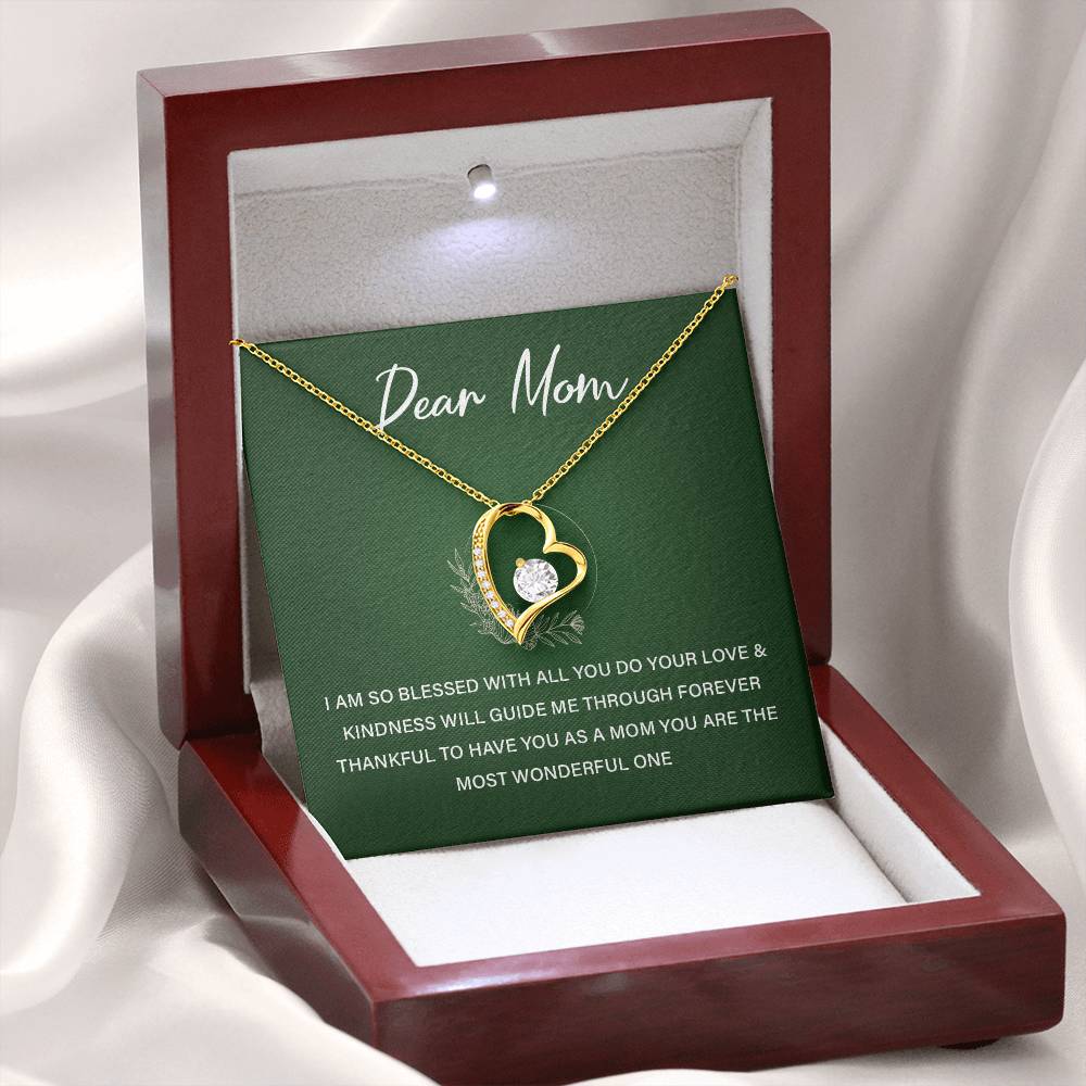 Heart Necklace Gift For Mom From Daughter With Lovely Note