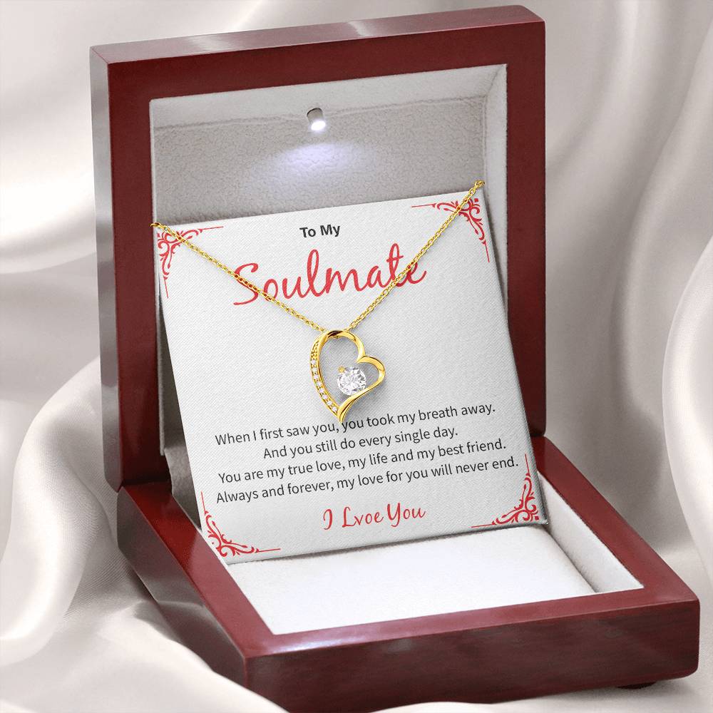 Soulmate Necklace Gift for Wife – I Love You Message Card