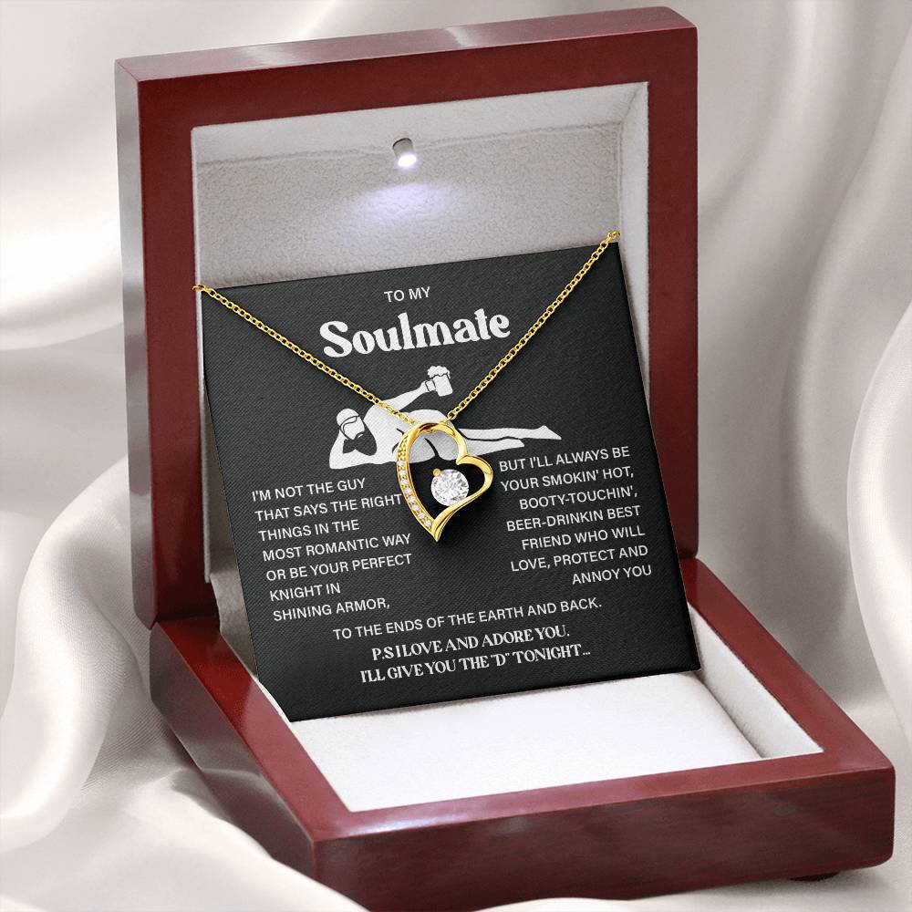 Funny Soulmate Necklace Gift – Message Card & Box