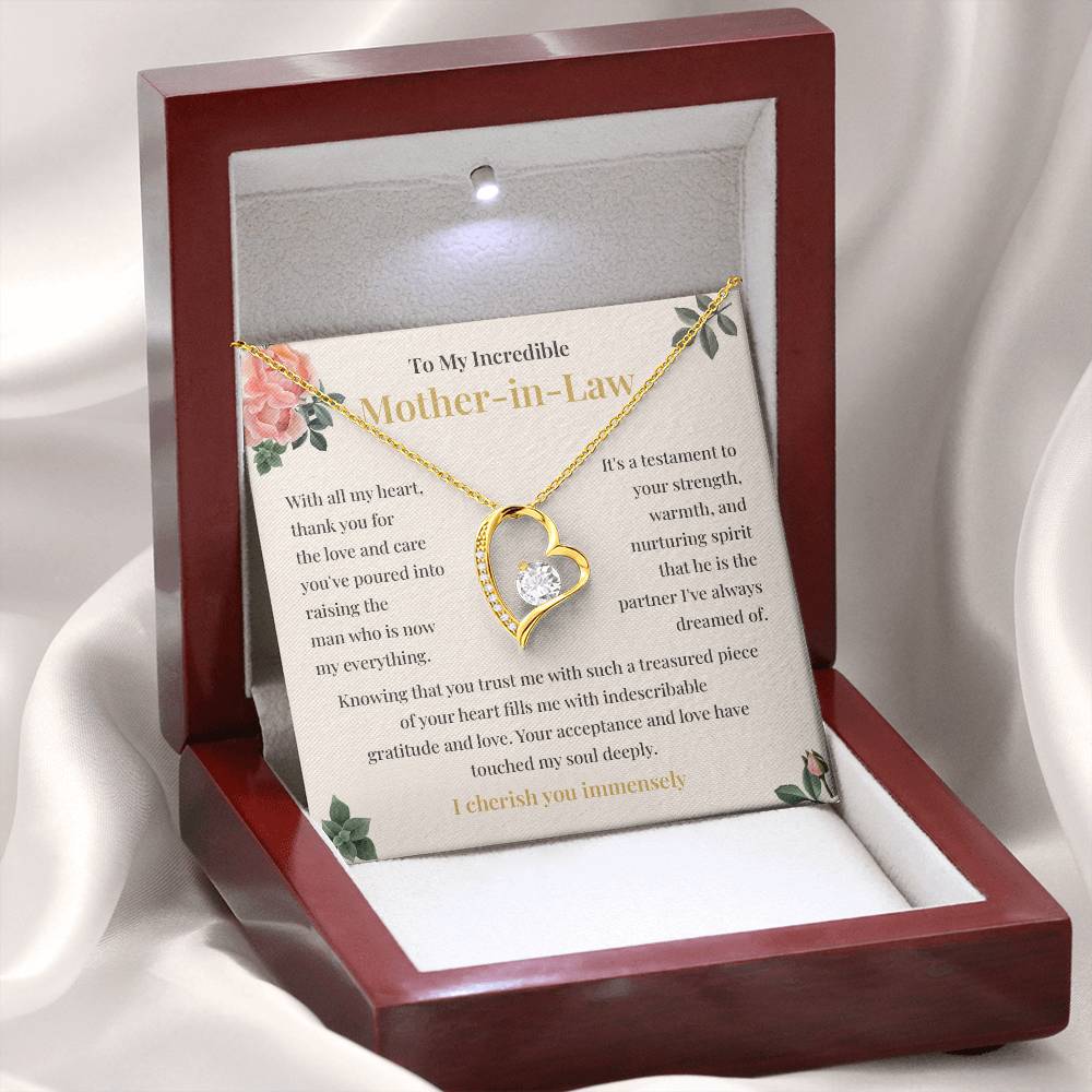 Mother-in-Law Gift from Bride with Heart Necklace