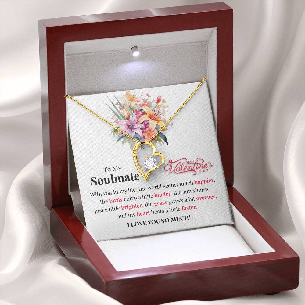Soulmate Valentine Necklace Gift with Love Card