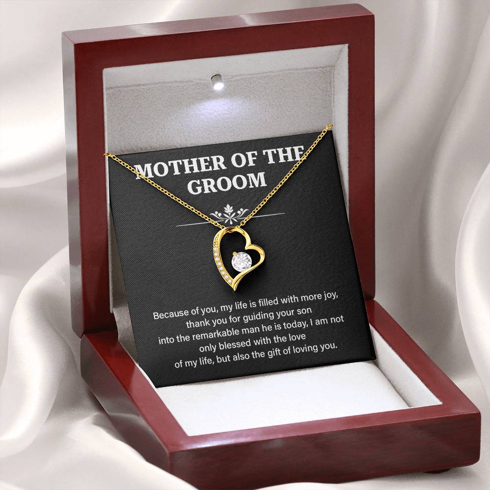 Mother of the Groom Necklace Gift with Heartfelt Message Card
