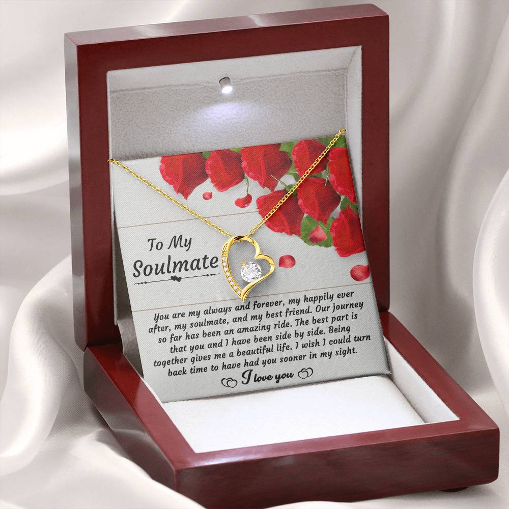 Soulmate Necklace Gift for Her with Message Card