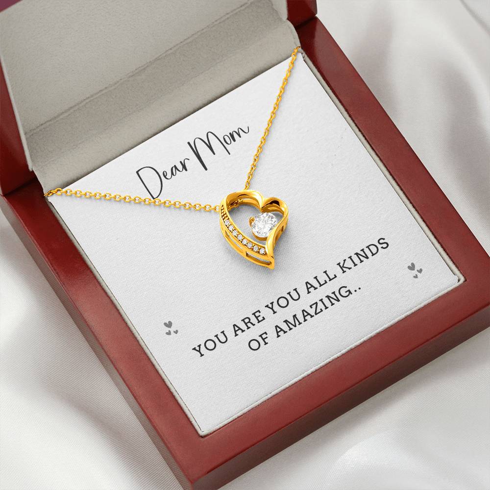 Heart Necklace for Mom with “You Are All Kinds of Amazing” Quote