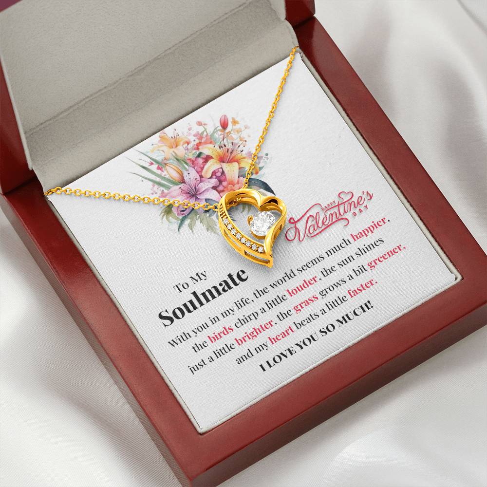 Soulmate Valentine Necklace Gift with Love Card