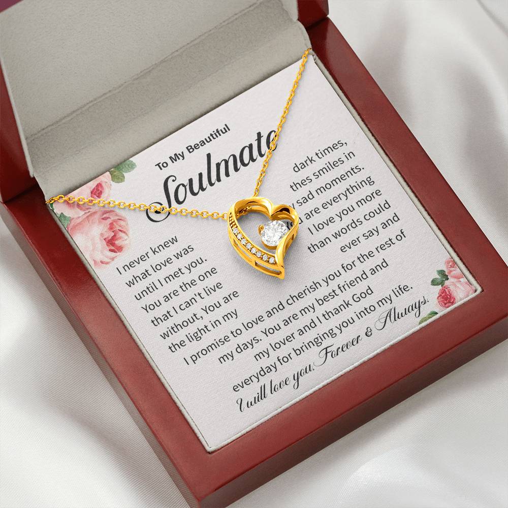 Soulmate Necklace Gift for Her – Love Message Card