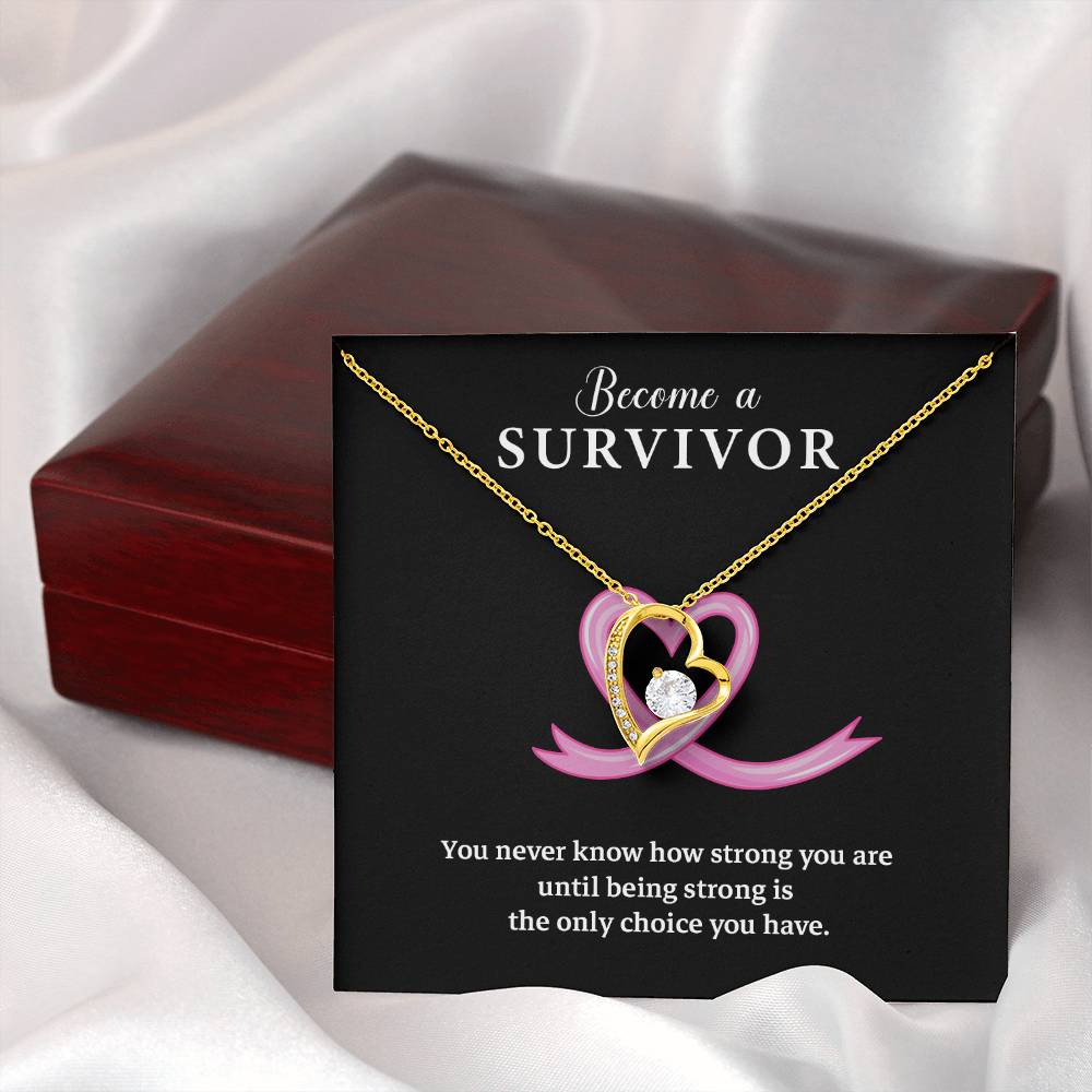 Breast Cancer Survivor Necklace Gift – Inspirational Strength Jewelry