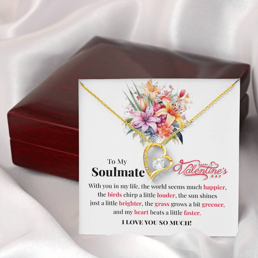 Soulmate Valentine Necklace Gift with Love Card