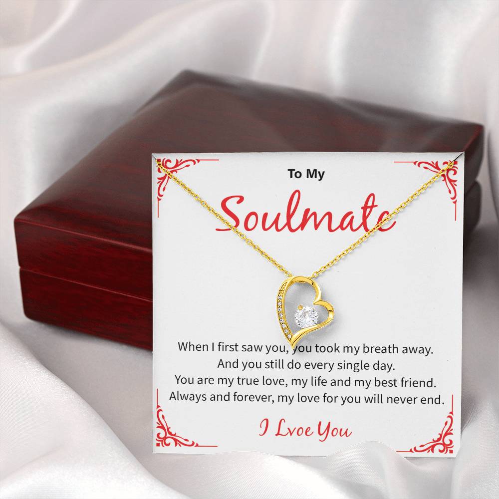 Soulmate Necklace Gift for Wife – I Love You Message Card
