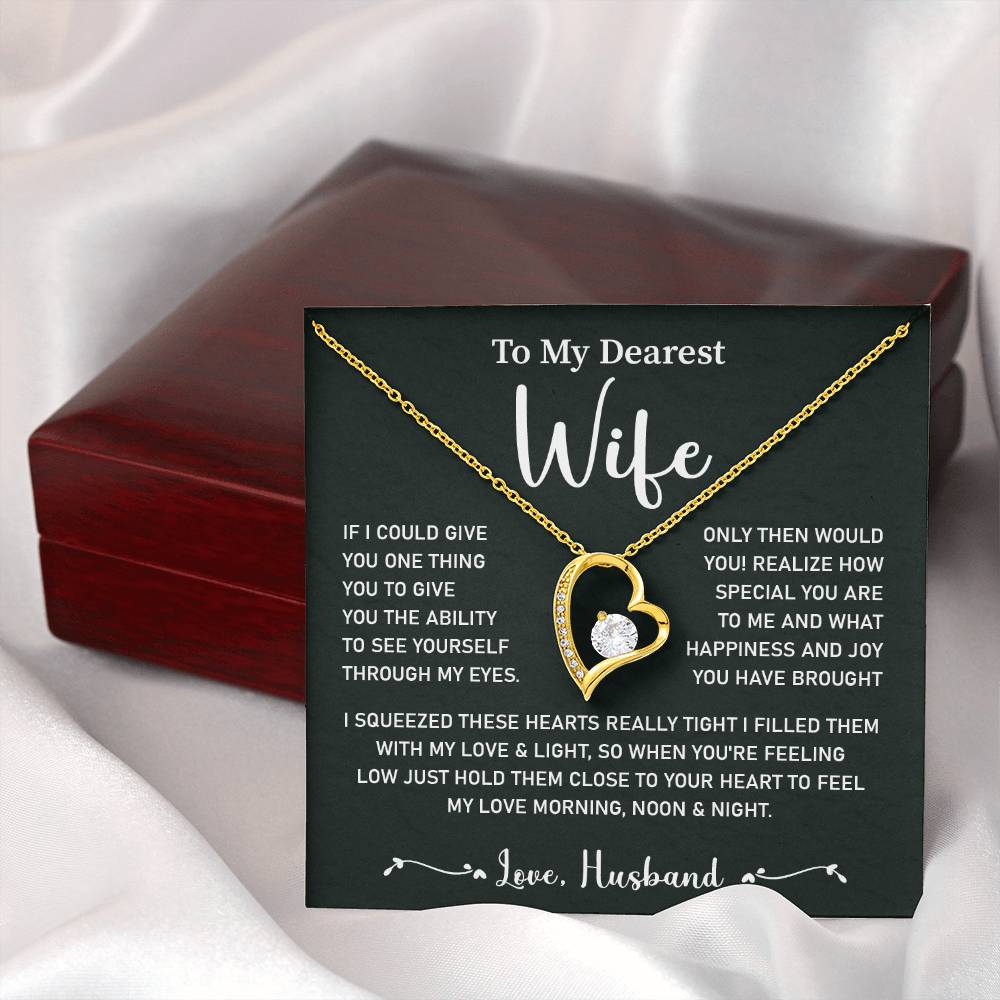 Wife Necklace Gift from Husband Message Card Box