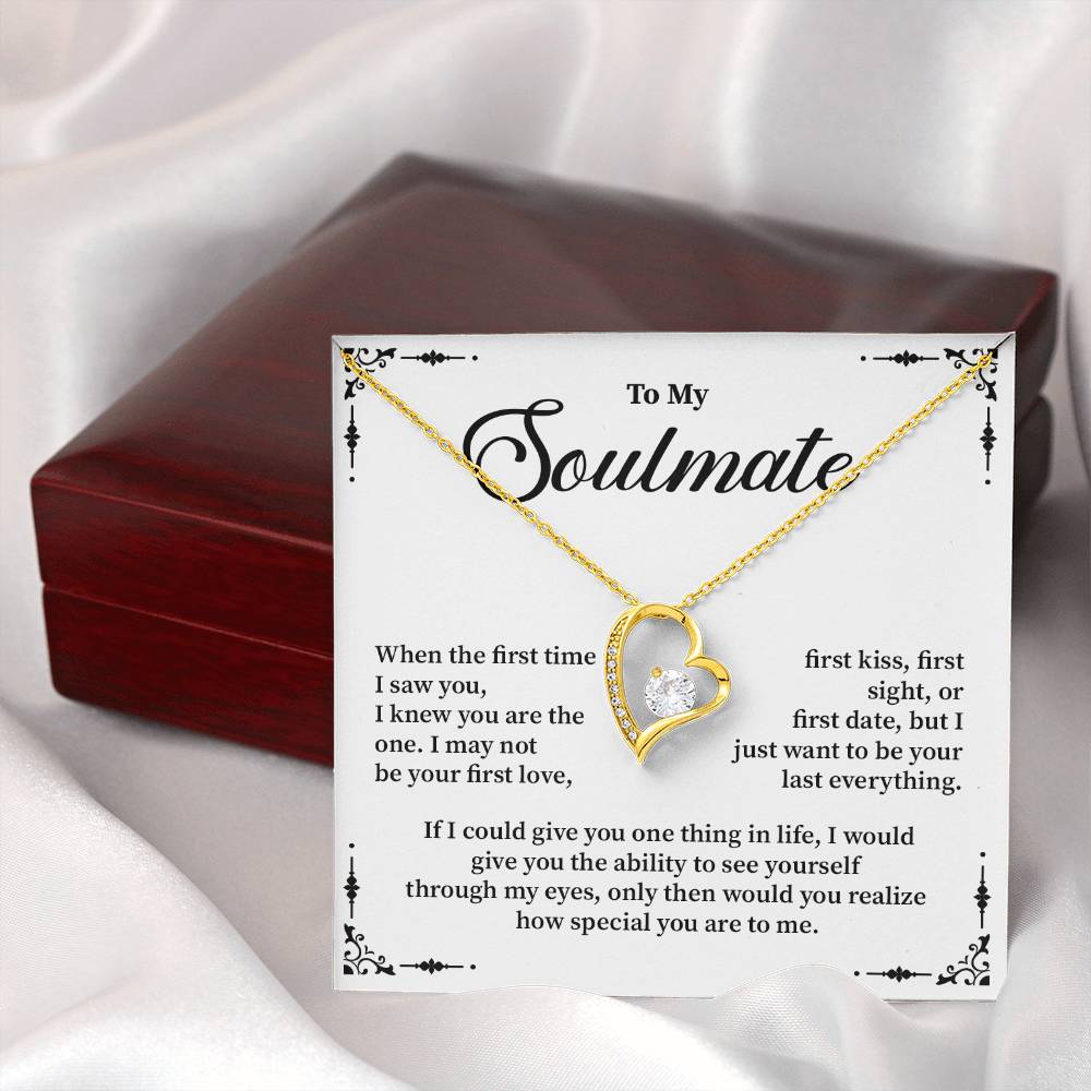 Soulmate Heart Necklace Gift with Romantic Message Card