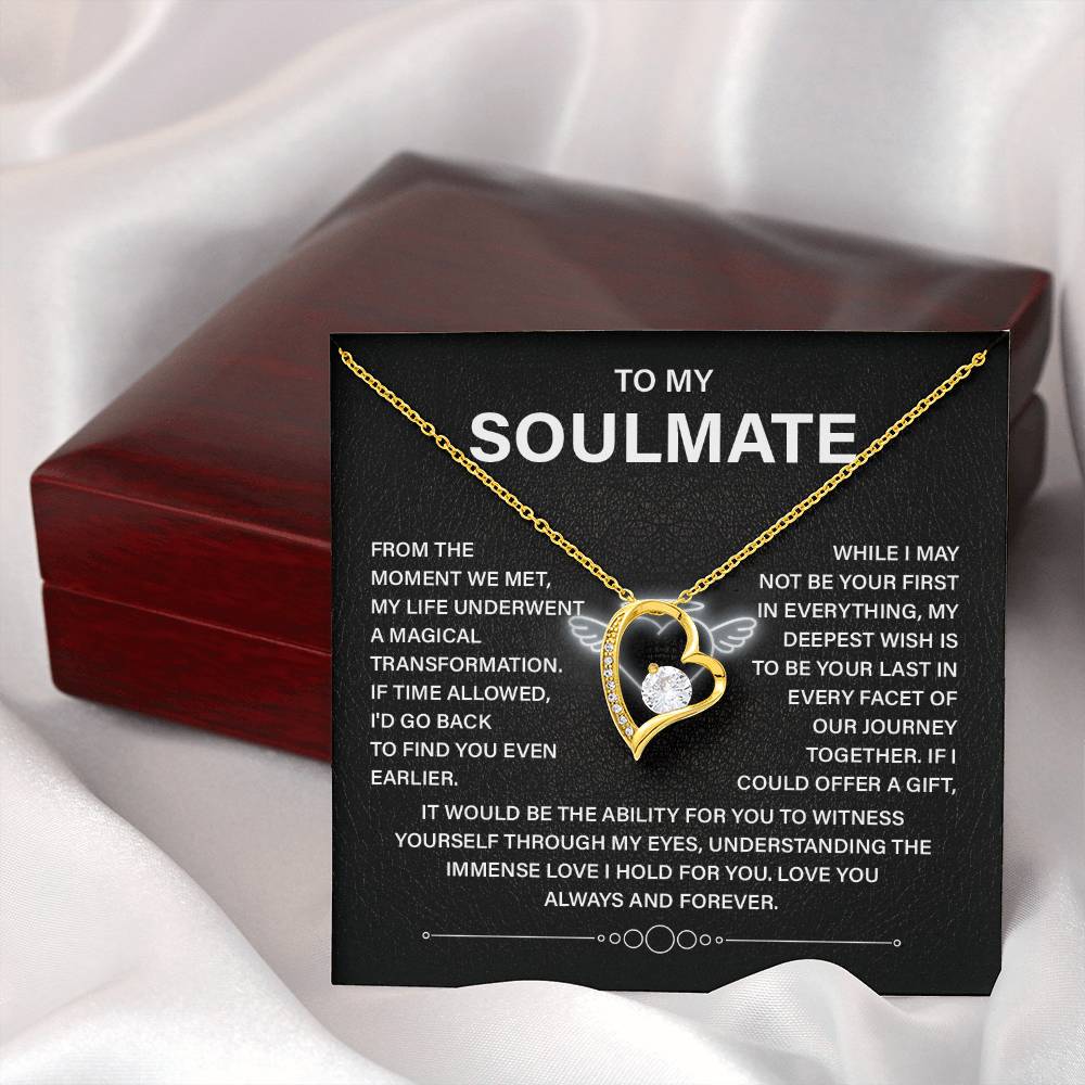 To My Soulmate Necklace – Deep Love Keepsake Gift for Wife Or Girlfriend