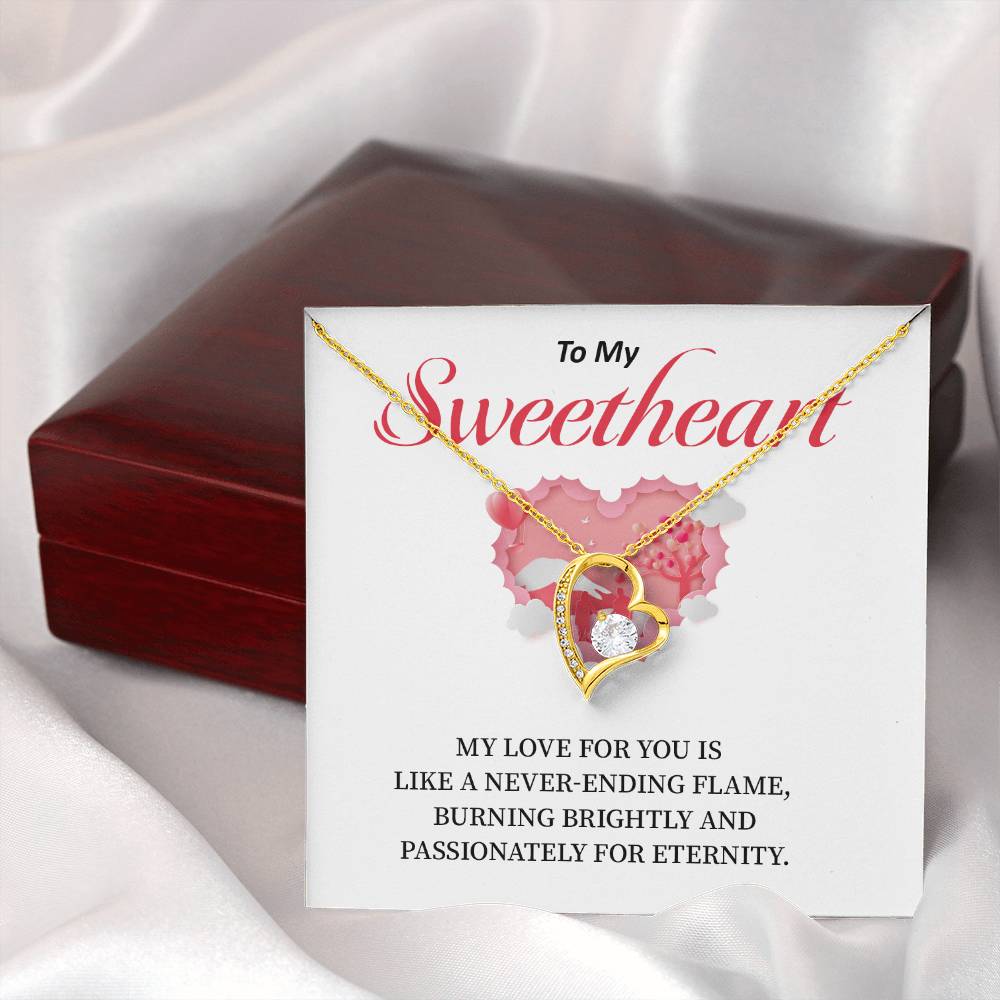 Sweetheart Necklace Gift – Eternal Flame Love Card
