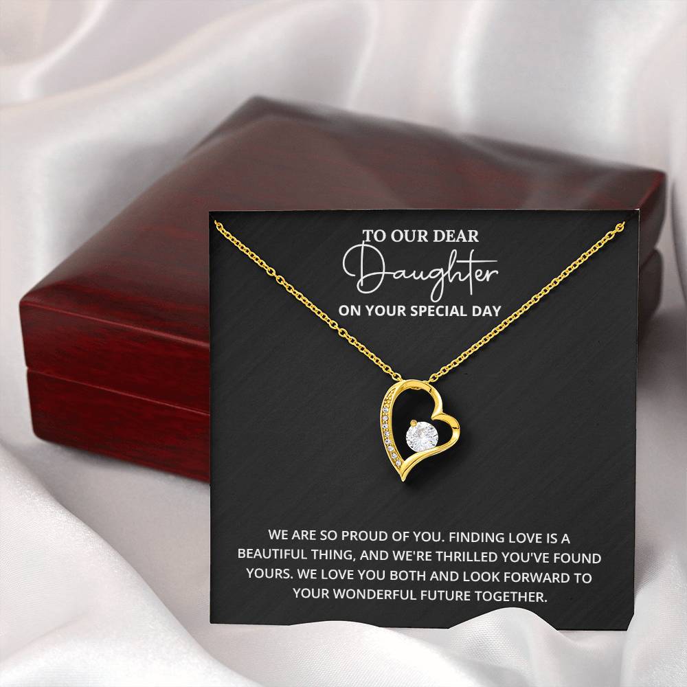 Daughter Engagement Necklace from Parents – Elegant Heart Pendant Gift