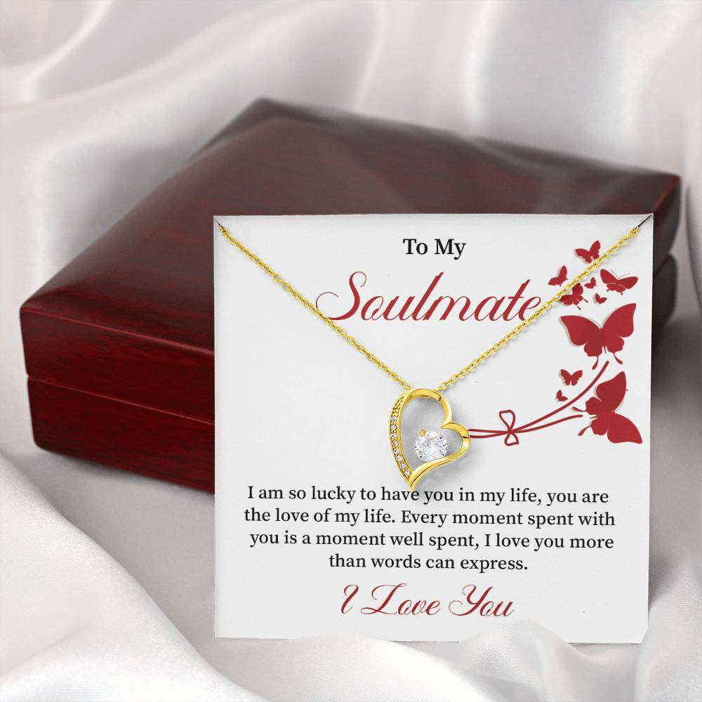 Soulmate Necklace Gift for Women – Love of My Life Message Card