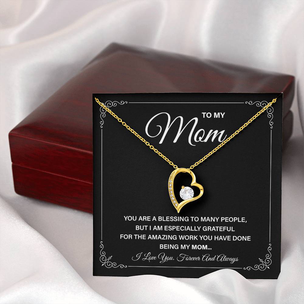 Elegant Mom Necklace Gift with Grateful Message