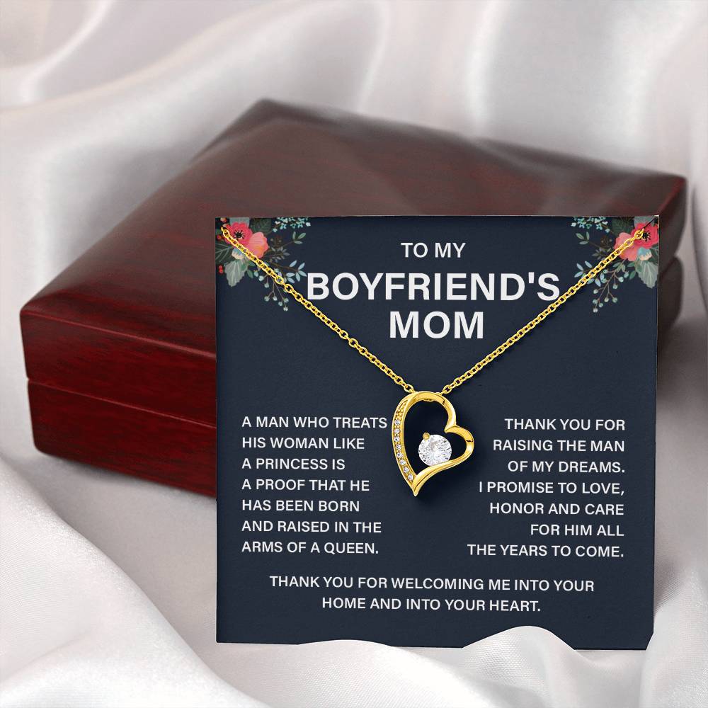 Boyfriend’s Mom Gift Necklace with Message Card