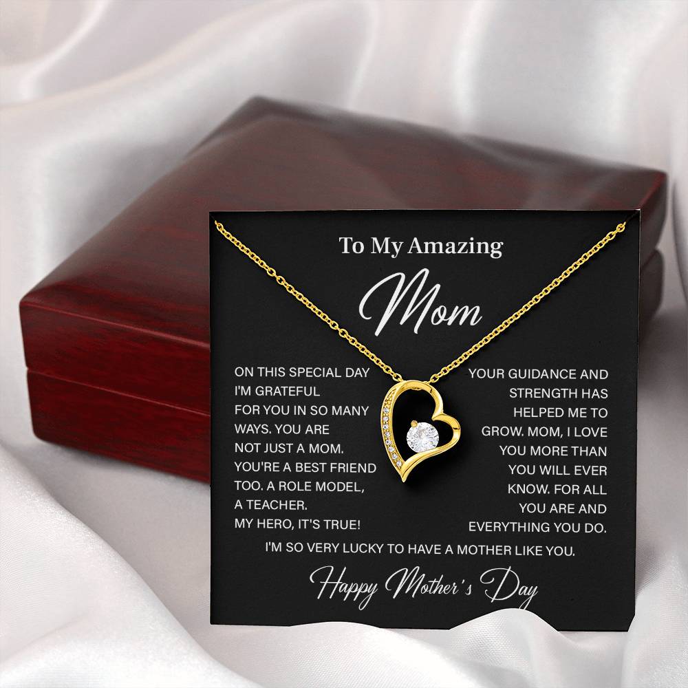 Amazing Mom Necklace Gift with Message Card