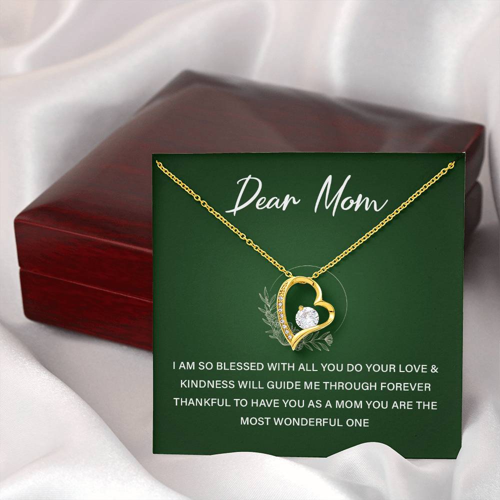 Heart Necklace Gift For Mom From Daughter With Lovely Note