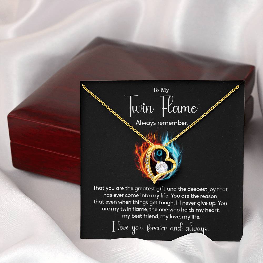 Twin Flame Heart Necklace - Romantic Gift for Soulmate, Birthday & Anniversary